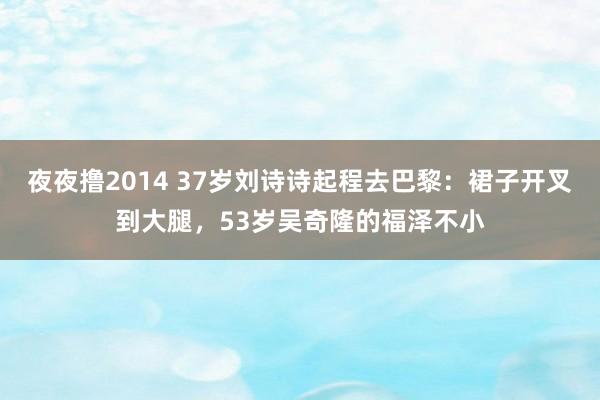 夜夜撸2014 37岁刘诗诗起程去巴黎：裙子开叉到大腿，53岁吴奇隆的福泽不小