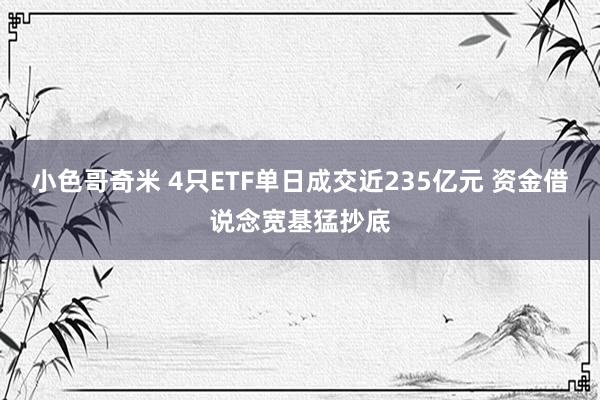 小色哥奇米 4只ETF单日成交近235亿元 资金借说念宽基猛抄底