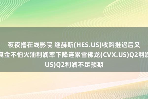 夜夜撸在线影院 继赫斯(HES.US)收购推迟后又一噩讯：真金不怕火油利润率下降连累雪佛龙(CVX.US)Q2利润不足预期