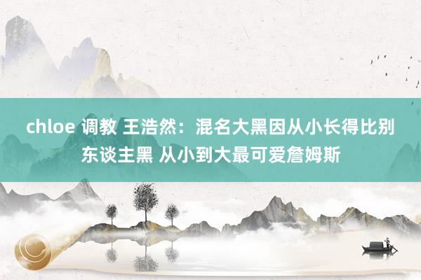 chloe 调教 王浩然：混名大黑因从小长得比别东谈主黑 从小到大最可爱詹姆斯