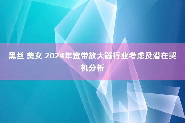 黑丝 美女 2024年宽带放大器行业考虑及潜在契机分析