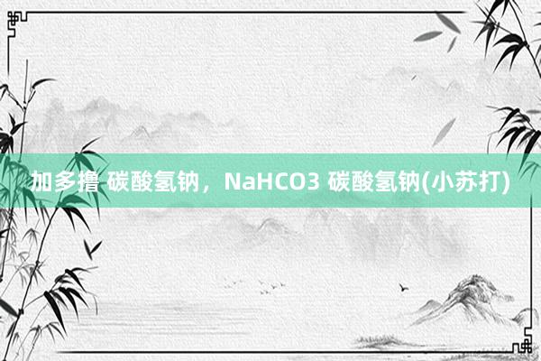 加多撸 碳酸氢钠，NaHCO3 碳酸氢钠(小苏打)